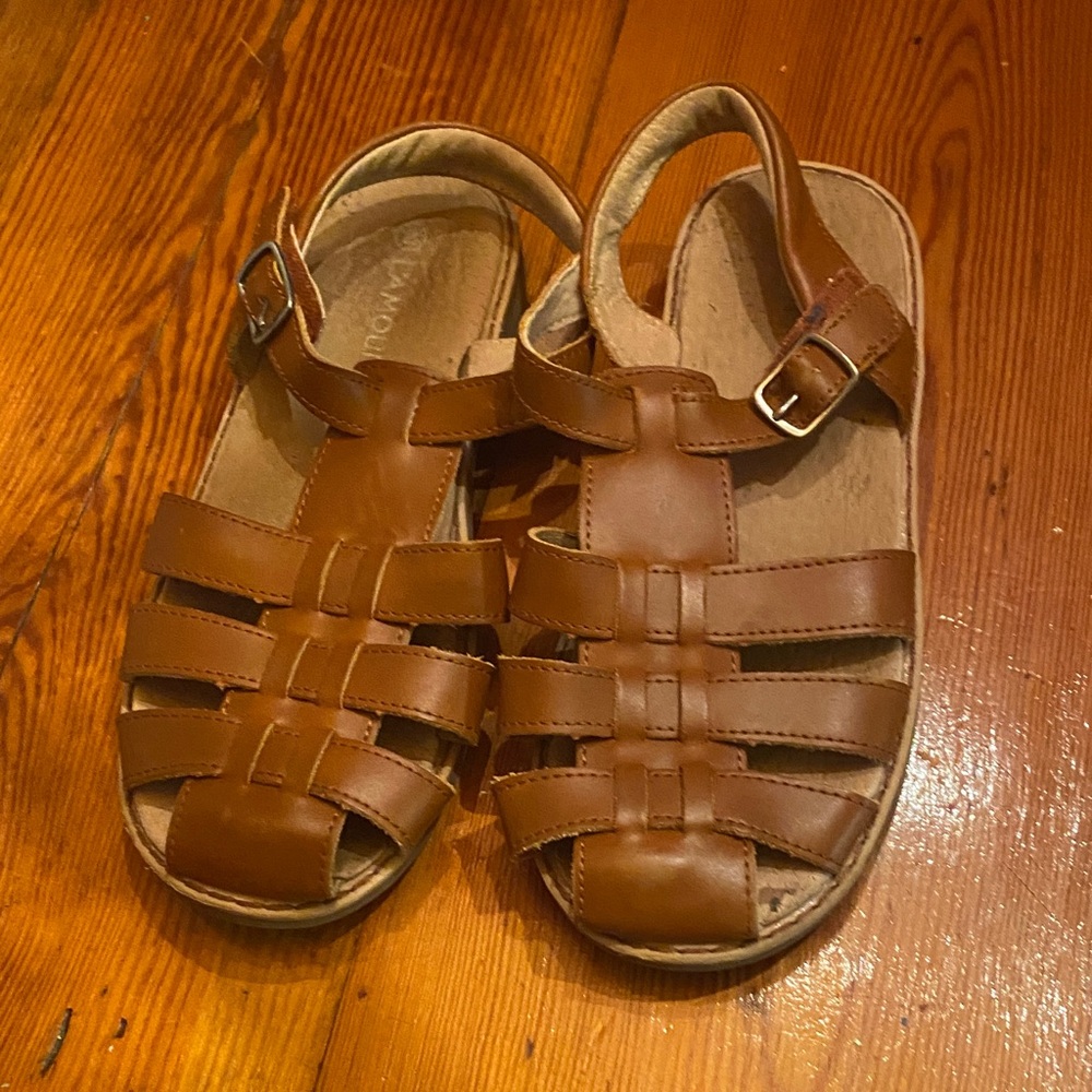 L'Amour Brown Kids Leather Fisherman Sandals